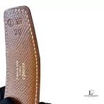 Hermès H reversible black and brown leather belt with gold-tone buckle, size 70, view 8