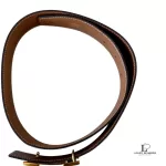 Hermès H reversible black and brown leather belt with gold-tone buckle, size 70, view 18