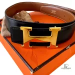 Hermès H reversible black and brown leather belt with gold-tone buckle, size 70, view 20