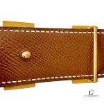 Hermès H reversible black and brown leather belt with gold-tone buckle, size 70, view 9