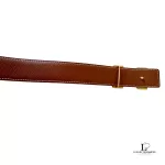 Hermès H reversible black and brown leather belt with gold-tone buckle, size 70, view 4
