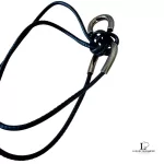 Hermès black leather and silver Double Hoop wraparound bracelet, view 6