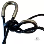 Hermès black leather and silver Double Hoop wraparound bracelet, view 5