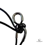 Hermès black leather and silver Double Hoop wraparound bracelet, view 9