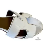 Hermès Oasis white leather sandals, size 35.5, view 6