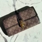 Pre-loved Louis Vuitton Monogram Idylle Sarah long wallet in Fusain charcoal, front view – secondhand designer, NZ