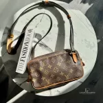 Pre-loved vintage Louis Vuitton Monogram Marly Bandoulière crossbody bag, front view – secondhand designer, NZ