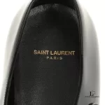 Saint Laurent Paris black patent leather almond-toe oxford dress shoes, size 38, view 11
