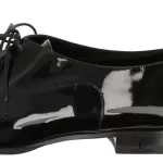 Saint Laurent Paris black patent leather almond-toe oxford dress shoes, size 38, view 13