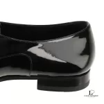 Saint Laurent Paris black patent leather almond-toe oxford dress shoes, size 38, view 15