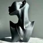 Pre-loved Tiffany & Co. Elsa Peretti Double Loop 925 silver necklace, front view – secondhand designer, NZ