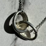 Tiffany & Co. Elsa Peretti Double Loop 925 silver necklace, view 12