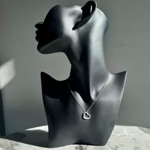 Pre-loved Tiffany & Co. Elsa Peretti Open Heart 925 silver necklace, front view – secondhand designer, NZ