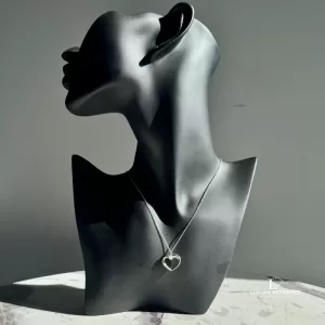 Pre-loved Tiffany & Co. Paloma Picasso Tenderness Heart 925 silver necklace, front view – secondhand designer, NZ