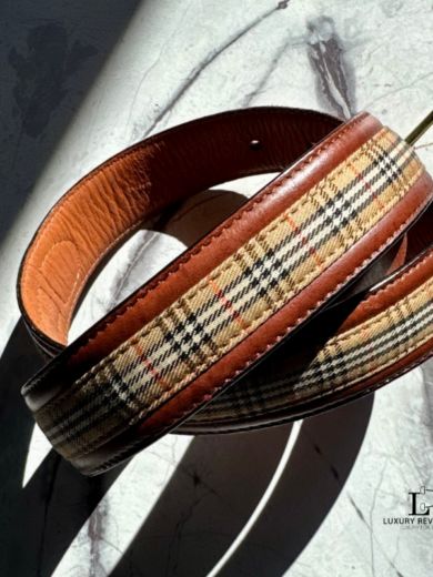 Vintage Burberrys of London Nova Check Leather Belt