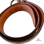 vintage Burberrys of London Nova Check and brown leather belt, view 3