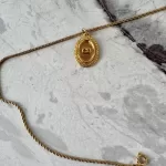 Christian Dior oval 'CD' gold-tone pendant necklace, view 8