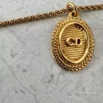 Christian Dior oval 'CD' gold-tone pendant necklace, view 10