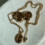 Christian Dior oval 'CD' gold-tone pendant necklace, view 11