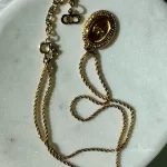 Christian Dior oval 'CD' gold-tone pendant necklace, view 12