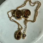 Christian Dior oval 'CD' gold-tone pendant necklace, view 13