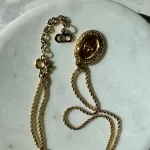 Christian Dior oval 'CD' gold-tone pendant necklace, view 15