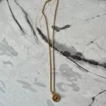 Christian Dior oval 'CD' gold-tone pendant necklace, view 2
