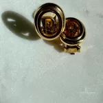 Christian Dior oval 'Dior' gold-tone clip-on earrings, view 3