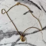 Christian Dior CD crown rhinestone gold-tone necklace, view 11