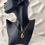 Christian Dior CD crown rhinestone gold-tone necklace, view 12
