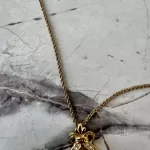 Christian Dior CD crown rhinestone gold-tone necklace, view 4