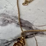 Christian Dior CD crown rhinestone gold-tone necklace, view 8