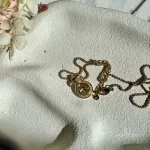 Christian Dior CD crown rhinestone gold-tone necklace, view 2