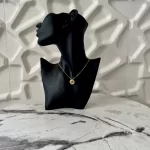 Christian Dior CD diamond-shaped rhinestone gold-tone necklace, view 12