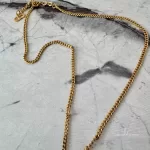 Christian Dior CD diamond-shaped rhinestone gold-tone necklace, view 10