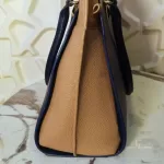Furla cobalt blue and neutral bicolour leather satchel, view 6