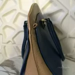 Furla cobalt blue and neutral bicolour leather satchel, view 7