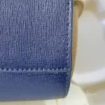 Furla cobalt blue and neutral bicolour leather satchel, view 14