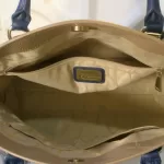 Furla cobalt blue and neutral bicolour leather satchel, view 19