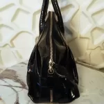 Furla black moc-croc embossed leather Alma-type handbag, view 5