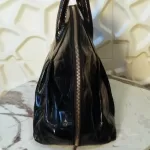 Furla black moc-croc embossed leather Alma-type handbag, view 6