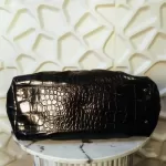Furla black moc-croc embossed leather Alma-type handbag, view 11