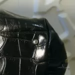 Furla black moc-croc embossed leather Alma-type handbag, view 14