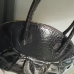 Furla black moc-croc embossed leather Alma-type handbag, view 23