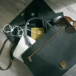 Furla tricolour black, ivory and grey leather and suede two-way bag, view 27