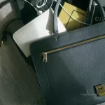 Furla tricolour black, ivory and grey leather and suede two-way bag, view 25