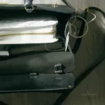 Furla tricolour black, ivory and grey leather and suede two-way bag, view 23