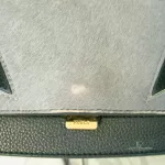 Furla tricolour black, ivory and grey leather and suede two-way bag, view 20