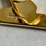 Salvatore Ferragamo gold-tone Gancini scarf ring, view 7