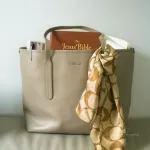 Furla taupe leather open-mouth tote bag, view 21
